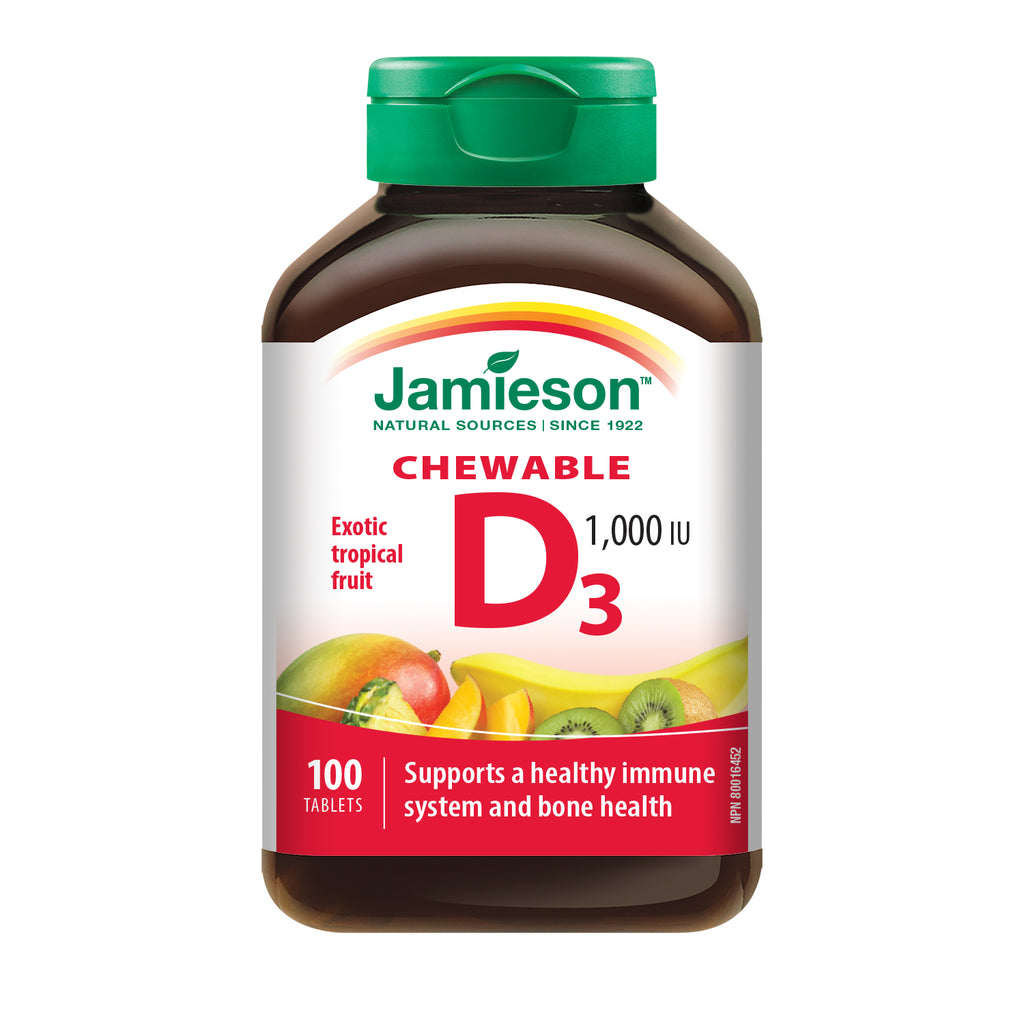 Jamieson Vitamin D3 Tropical Fruit Chew 100 - DrugSmart Pharmacy