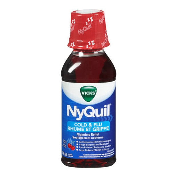 Vicks Nyquil Cold & Flu Cherry 236ml - DrugSmart Pharmacy